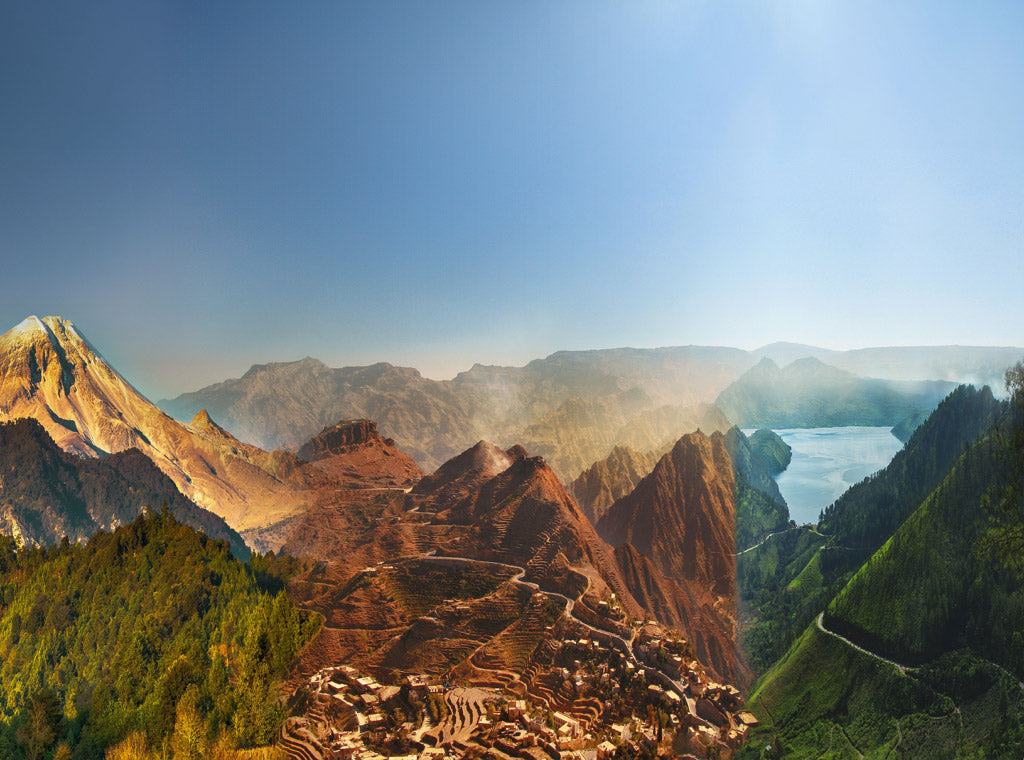 An photographic amalgamation of coffee growing regions and geography